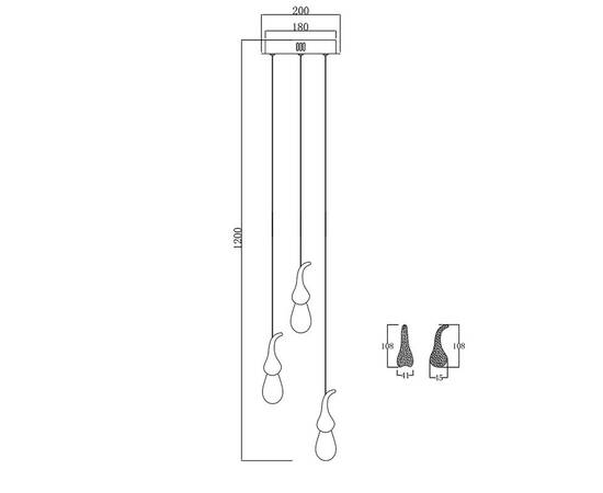 Подвесной светильник Delight Collection Seed OMG07287-3 gold, изображение 5