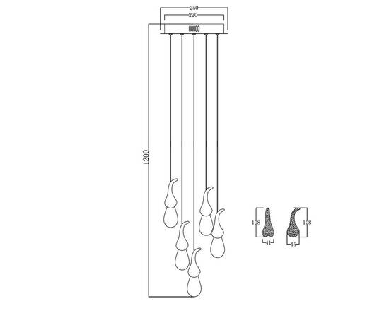 Подвесной светильник Delight Collection Seed OMG07287-5 gold, изображение 5