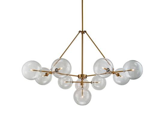 Люстра на штанге Delight Collection Globe Mobile KG0965P-10B brass, изображение 2