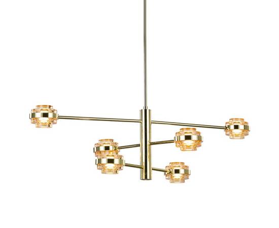 Люстра на штанге Delight Collection MD22030002 MX22030002-6A gold/champagne