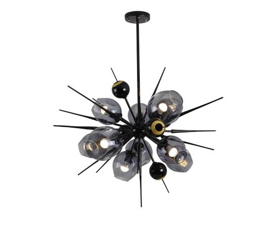 Люстра на штанге Delight Collection Burst 9720P-10S black/smoky