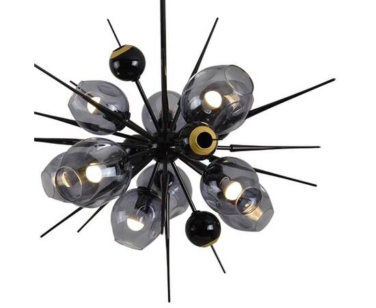 Люстра на штанге Delight Collection Burst 9720P-10S black/smoky, изображение 2