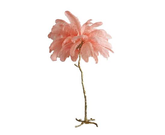 Торшер Delight Collection Ostrich Feather BRFL5014 pink/antique brass