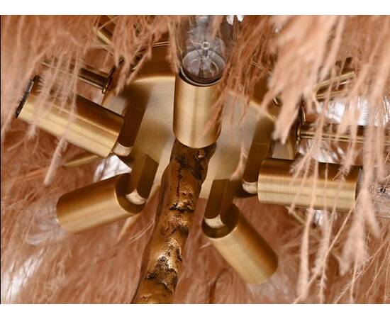 Торшер Delight Collection Ostrich Feather BRFL5014 pink/antique brass, изображение 2