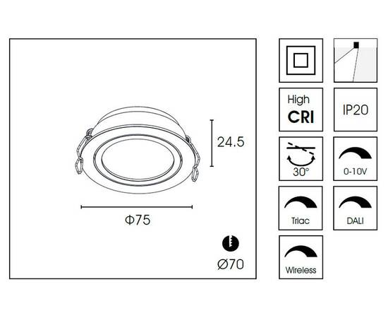 Встраиваемый светильник Delight Collection DA8303DR, изображение 3
