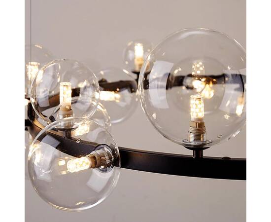 Подвесной светильник Delight Collection Art Deco Bubble 8828P/L black/clear, изображение 3