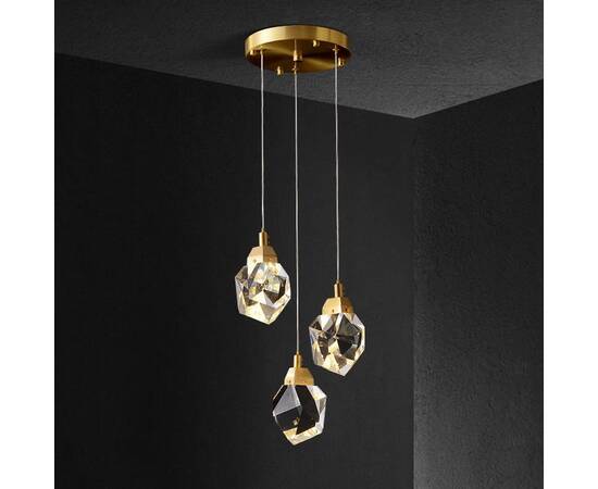 Подвесной светильник Delight Collection Crystal rock II 9701P/3R brass, изображение 2