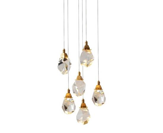 Подвесной светильник Delight Collection Crystal rock II 9701P/6R brass