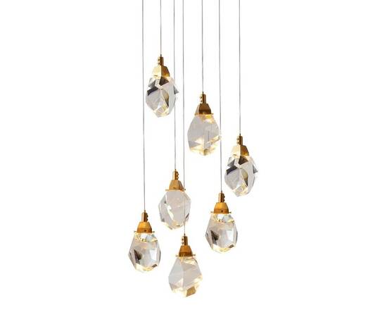 Подвесной светильник Delight Collection Crystal rock II 9701P/7R brass
