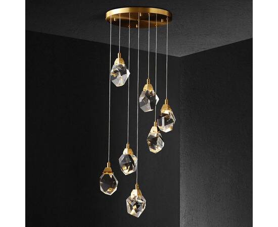 Подвесной светильник Delight Collection Crystal rock II 9701P/7R brass, изображение 2