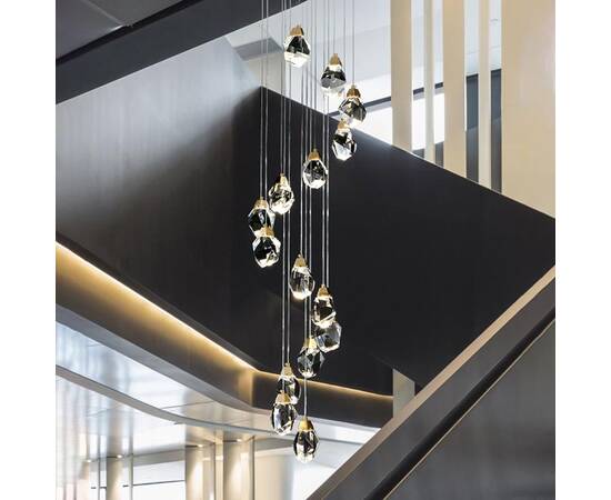 Подвесной светильник Delight Collection Crystal rock II 9701P/15R brass, изображение 2