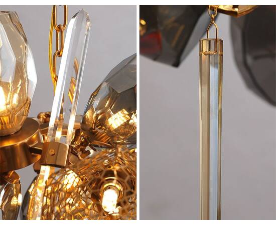 Подвесная люстра Delight Collection Britannica 8898P/BS gold/smoky, изображение 5