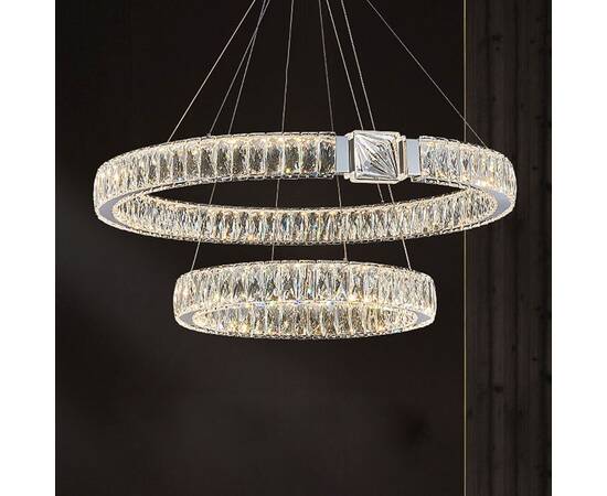 Подвесная люстра Delight Collection D8010P/2R/D800+600 silver, изображение 3