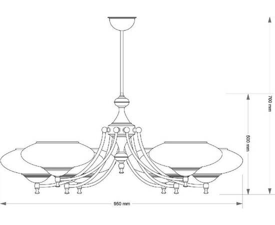 Люстра на штанге Kutek San Marino Shade SAN-ZW-8(P)CR, изображение 2