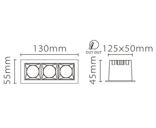 Встраиваемый светильник Fiberli XL003-3T 12130302, изображение 5