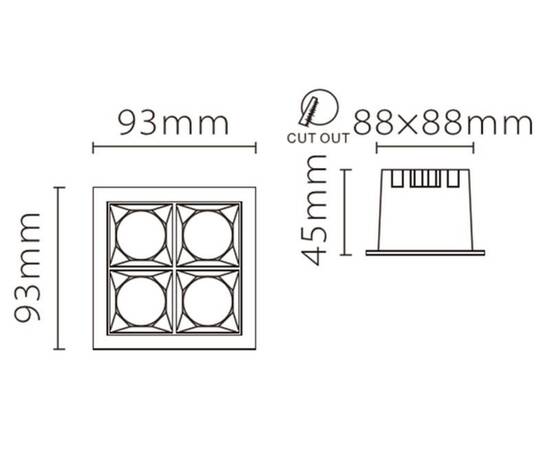 Встраиваемый светильник Fiberli XL003-4T 12130303, изображение 6