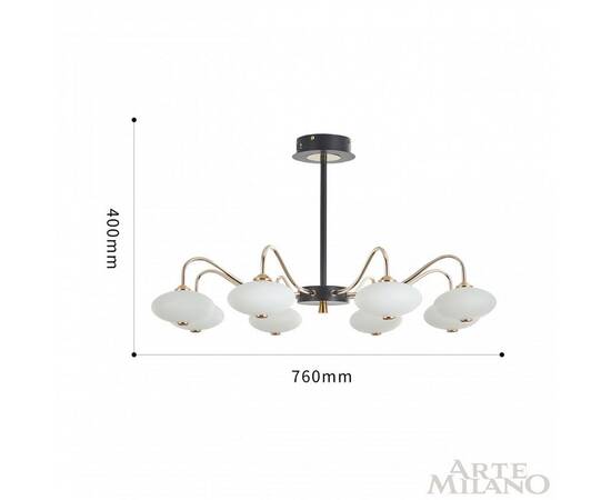 Люстра на штанге Arte Milano 273908/8 BK/GD, изображение 3