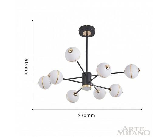Люстра на штанге Arte Milano 272069/8 BK, изображение 2