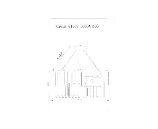 Подвесная люстра Garda Decor 62GDM-81008-800, изображение 2