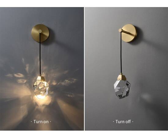 Бра DeLight Collection Crystal rock II 9701W brass, изображение 3