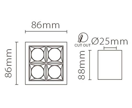 Накладной светодиодный светильник Fiberli XC002-4T(W) 12120204, изображение 5