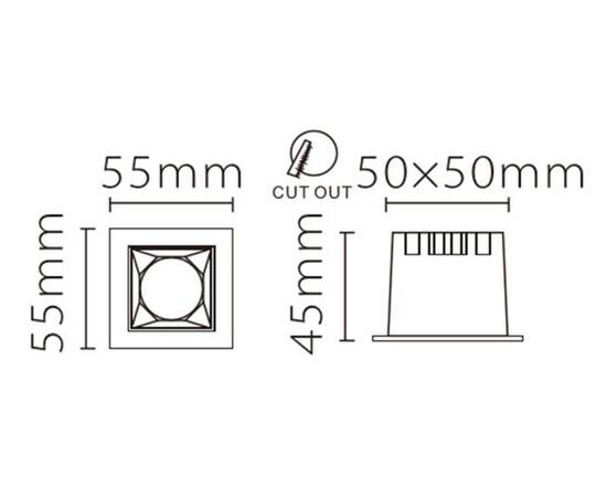 Встраиваемый светодиодный светильник Fiberli XL003-1T(W) 12130304, изображение 6