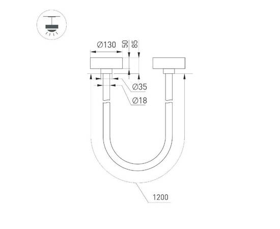 Подвесной светильник Arlight SP-TROPIC-SURFACE-R18-L1200-18W Day4000 (BK, 360 deg, 230V) 043393, изображение 3