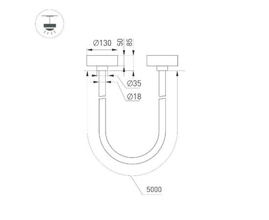 Подвесной светильник Arlight SP-TROPIC-SURFACE-R18-L5000-58W Day4000 (BK, 360 deg, 230V) 043397, изображение 3