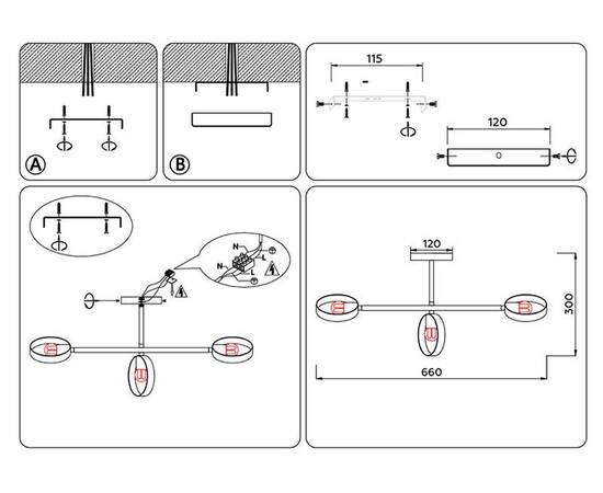 Люстра на штанге Ambrella Light Traditional TR8229, изображение 6