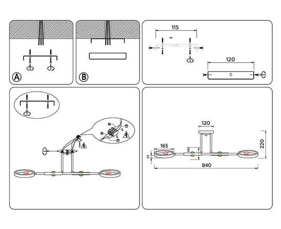 Люстра на штанге Ambrella Light Traditional TR8247, изображение 7