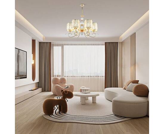 Подвесная люстра Arte Milano Florentia-9787 309787/6 Wh/Gd, изображение 2