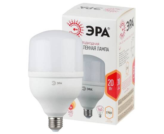 Лампа светодиодная Эра E27 20W 2700K LED POWER T80-20W-2700-E27 Б0027000
