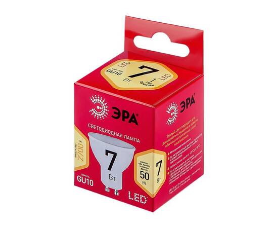 Лампа светодиодная Эра GU10 7W 2700K LED MR16-7W-827-GU10 R Б0050198, изображение 3