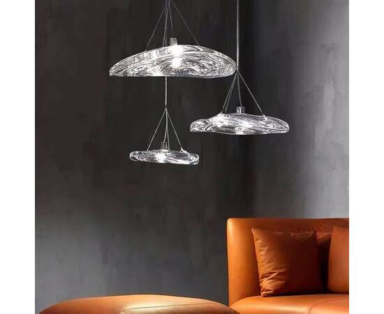 Подвесной светильник DeLight Collection Manta 2049P/D300 silver/clear, изображение 2