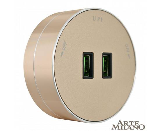Трековая розетка Arte Milano Am-track-sockets 380011TS/USBx2 Gold, изображение 4