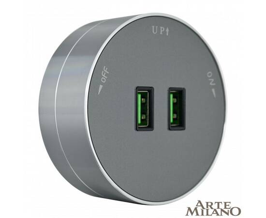 Трековая розетка Arte Milano Am-track-sockets 380011TS/USBx2 Grey, изображение 4