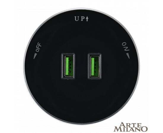 Трековая розетка Arte Milano Am-track-sockets 380011TS/USBx2 Black, изображение 3