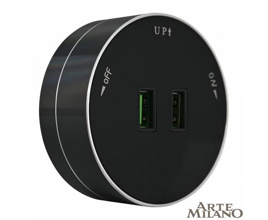 Трековая розетка Arte Milano Am-track-sockets 380011TS/USBx2 Black, изображение 4