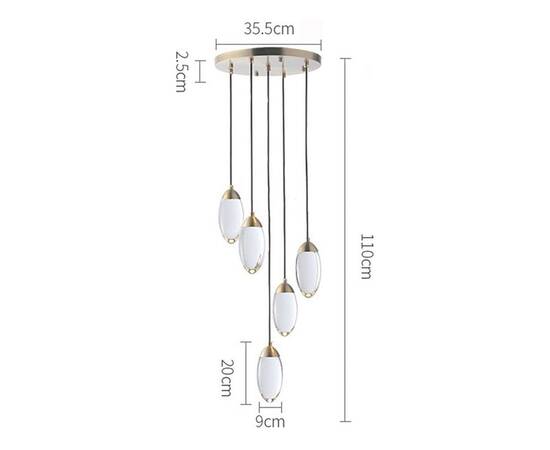 Каскадная люстра DeLight Collection Celestial MT8848-5H brass, изображение 6