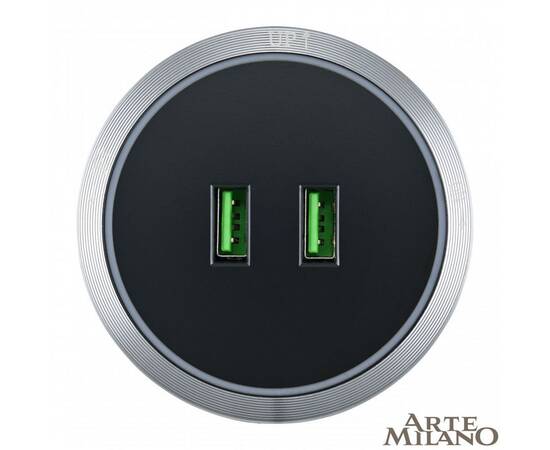 Трековая розетка Arte Milano Am-track-sockets 380066TS LED/USBx2 Grey, изображение 3