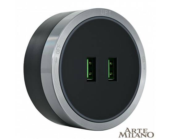 Трековая розетка Arte Milano Am-track-sockets 380066TS LED/USBx2 Grey, изображение 4
