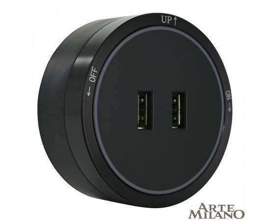 Трековая розетка Arte Milano Am-track-sockets 380066TS LED/USBx2 Black, изображение 4
