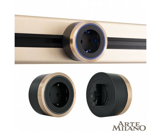 Трековая розетка Arte Milano Am-track-sockets 380066TS LED/ES Gold