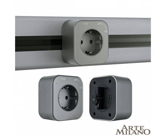 Трековая розетка Arte Milano Am-track-sockets 380022TS/ES Grey