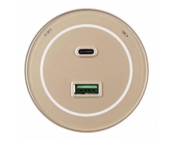 Трековая розетка Arte Milano Am-track-sockets-39 399732TS/USB-Type-C Gold, изображение 2