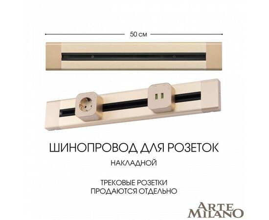 Накладной шинопровод Arte Milano Am-track-sockets 382305TO/50 Gold