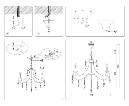 Подвесная люстра Ambrella Light Classic TR4917, изображение 3