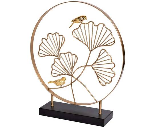 Статуэтка Листья с двумя золотыми птичками Garda Decor 55RD3153