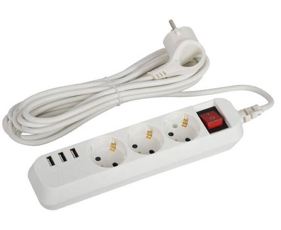 Удлинитель электрический Эра U-3es-5m-USB Б0052902