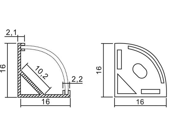 Профиль алюминиевый угловой круглый Feron CAB280 10299, изображение 4